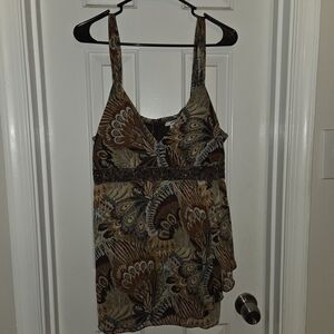 dressbarn Paisley Patterned Tank Top With Glitter And Sequins. Size XL